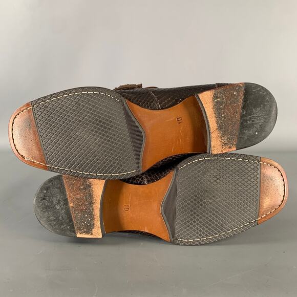 GIANNI VERSACE Size 10 Brown Python Loafer Loafers main image 5